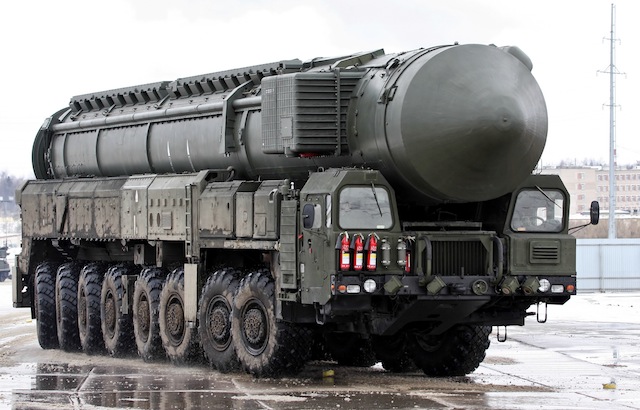 A Russian mobile nuclear intercontinental ballistic missile launcher. Russia has developed a new generation of tactical nuclear weapons and missile delivery systems, very disturbing given the dismal state of our own nuclear weapons programs. Moscow has also been deploying small, ground-based nuclear weapons close to the borders of our eastern-most NATO allies.